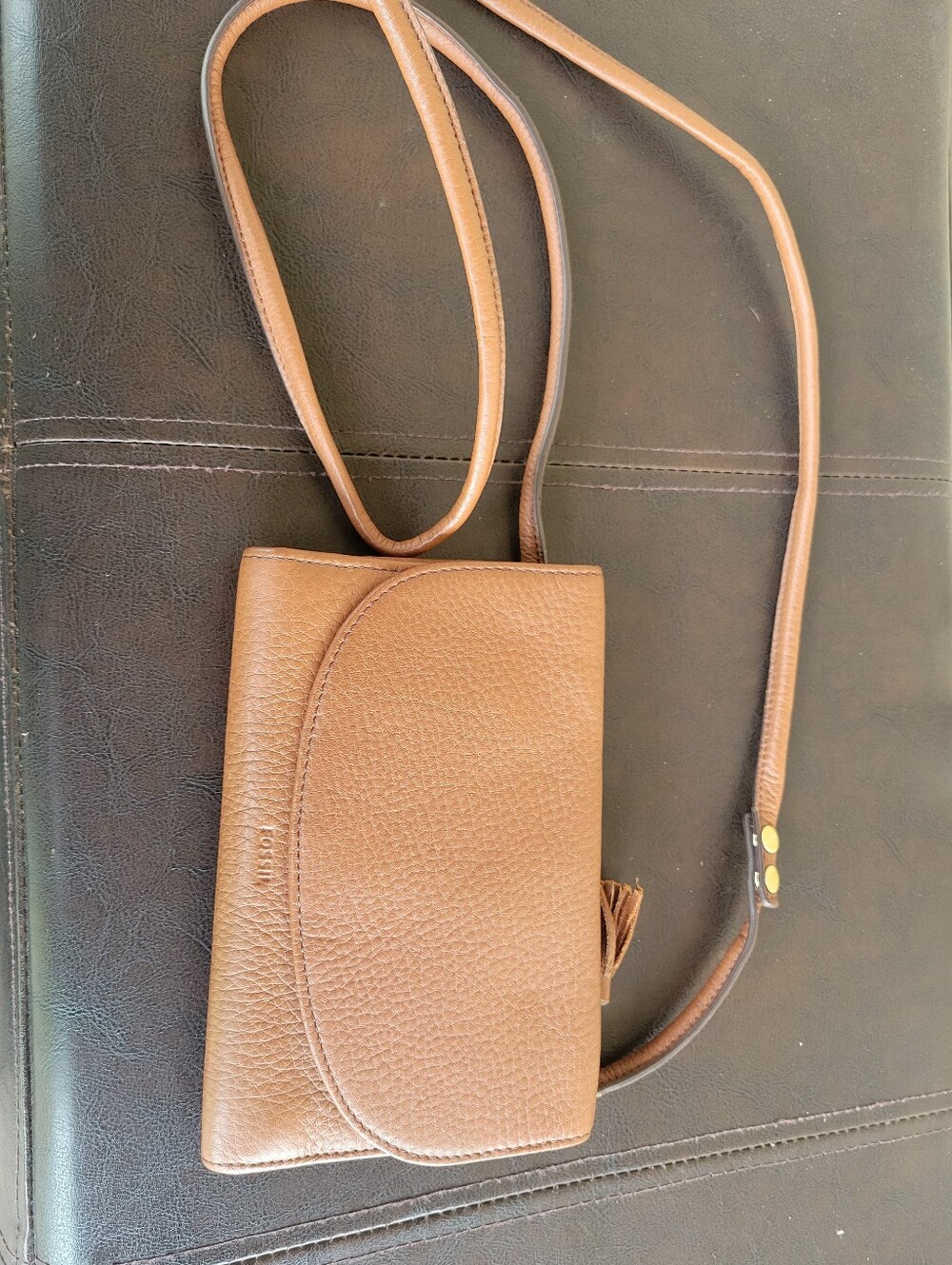 Fossil Sophia Leather Wallet Bag Crossbody Brown Purse Classic - Picture 8 of 8